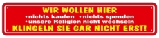 Blechschild - Nicht klingeln - XXL Version - S86