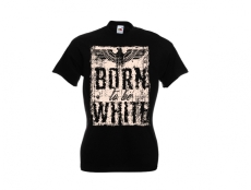 Frauen T-Shirt - Born to be white - Adler - schwarz/beige