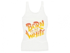 Frauen Top - Born to be white - Logo - weiß/bunt