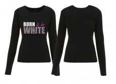 Frauen - Sweatshirt - Born to be White - Leopard - schwarz/pink