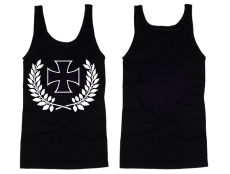 Muskelshirt/Tank Top - Eisernes Kreuz im Kranz - schwarz/weiß