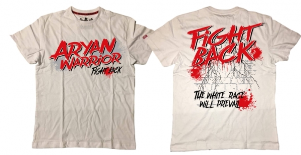 Premium Shirt - Aryan Warrior - Fight Back - weiß