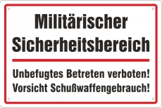 Blechschild - Militärischer Sicherheitsbereich - BS343 (180)