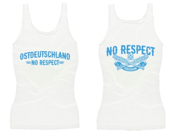 Frauen Top - Ostdeutschland - No Respect - weiß/blau