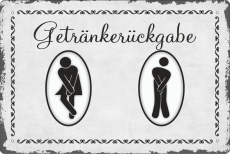 Blechschild - Getränkerückgabe - BS369 (222)