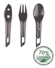 Outdoor Besteck - THE OCYS™ (OUTDOOR CUTLERY SET) WILDO® DARK GREY