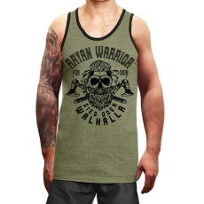 Muskelshirt/Tank Top - Used Look - Aryan Warrior - heather grün +++RAUSVERKAUF+++