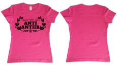 Frauen T-Shirt - Support your Local Anti-Antifa - Brustdruck - pink