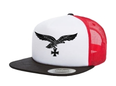 Cap Reichsadler Luftwaffe - 3-Tone - schwarz/weiß/rot - Trucker Cap