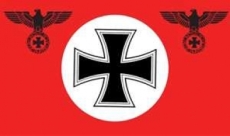 Fahne - Deutschland - Rot mit Kreis, EK & Reichsadler (243)