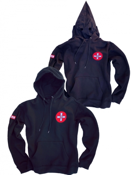 Premium Kapuzenpullover KKK mit Maskefunktion - schwarz