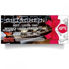 Erlebnis-Gutschein für Met-, Likör-, Whisky-Likör-Verkostung - 20 Sorten & kleine Häppchen