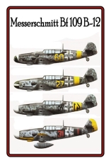 Holzschild - 20x30cm - Messerschmitt Bf109 B-12