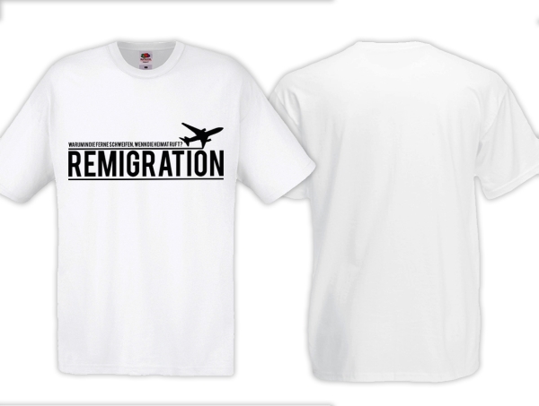 Frauen T-Shirt - Remigration - Die Heimat ruft! - weiß