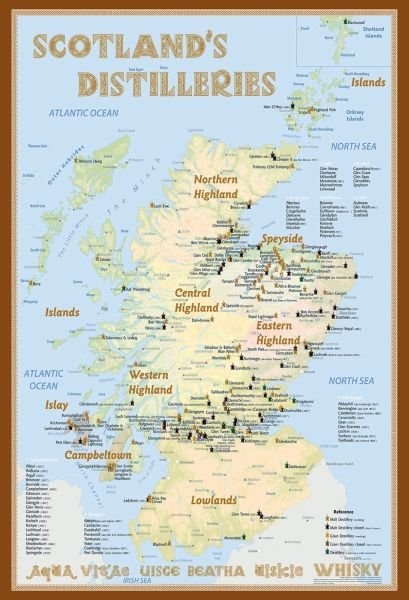 Blechschild - 20x30cm - Scotland s Distilleries Whisky