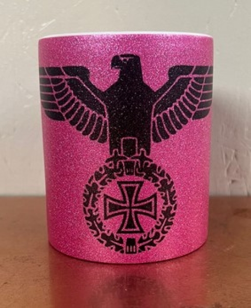 Glitzer Tasse - purple - Reichsadler mit Eisernem Kreuz