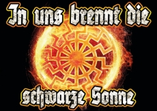 Schwarze Sonne - brennend - Aufkleber Paket 10 Stück