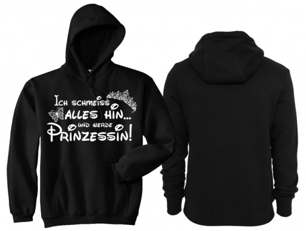 Frauen - Kapuzenpullover - Prinzessin - schwarz