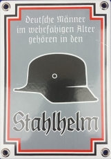 Emailleschild - Stahlhelm