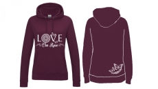 Frauen College Hoodie - Love our Race - burgundy