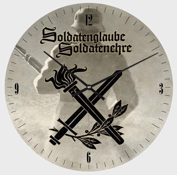 Wanduhr aus Glas - Soldatenglaube