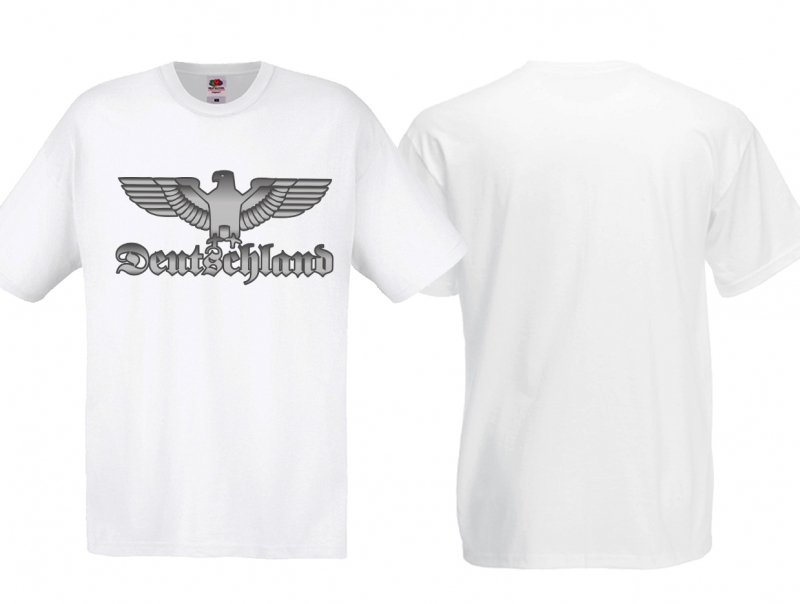 T-Hemd - Reichsadler - Deutschland - silber/weiss