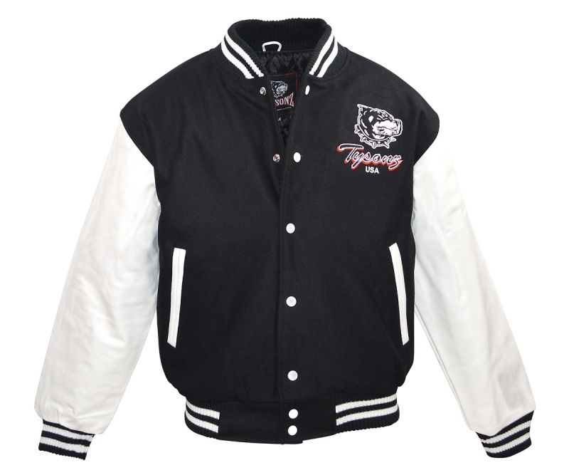 Baseball Jacke - Leder - Tysonz - weiß