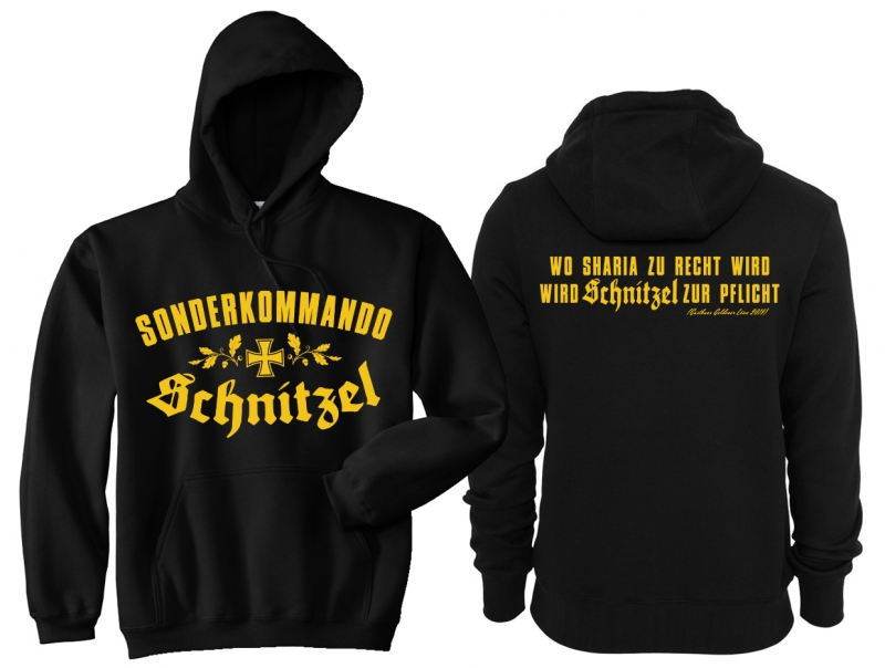 Frauen - Kapuzenpullover -  Sonderkommando Schnitzel - schwarz/gold