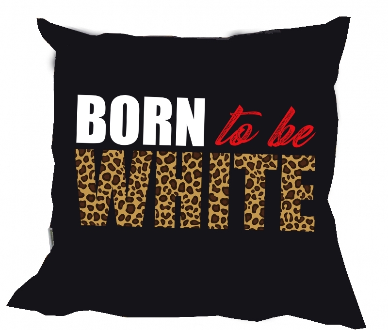 Kissen - Born to be White - Leopard - gold