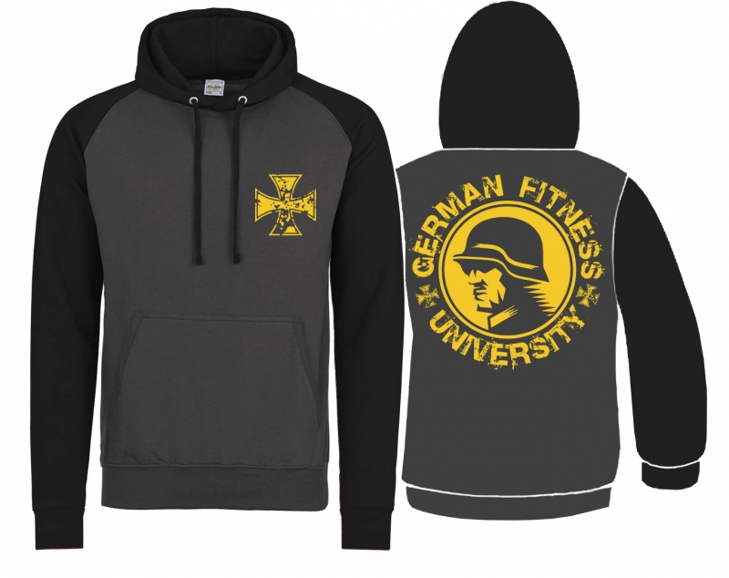 Baseball - Hoodie - German Fitness University - Soldat - Charcoal/JetBlack