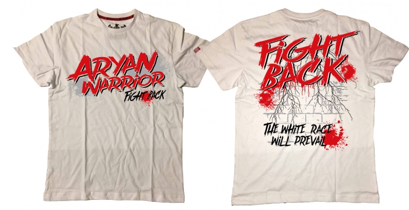 Premium Shirt - Aryan Warrior - Fight Back - weiß