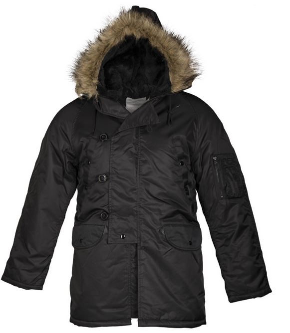 US FLIEGERPARKA - N3B - TEESAR® SCHWARZ