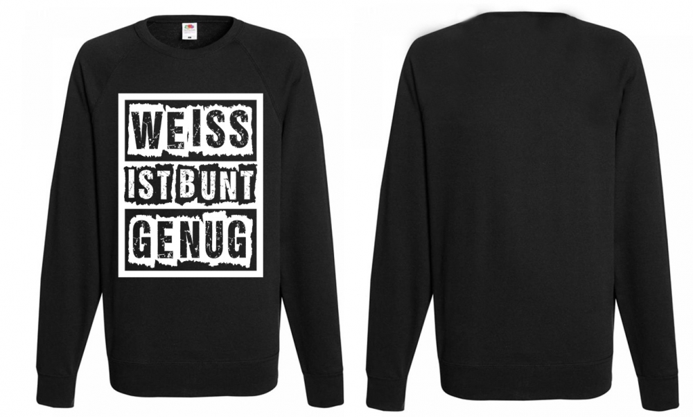 Langarmshirt - Weiss ist bunt genug - schwarz/ weiß