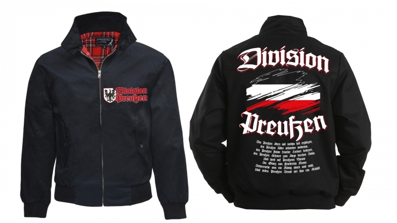 Harrington Jacke - bedruckt - schwarz - Division Preußen +++RAUSVERKAUF+++