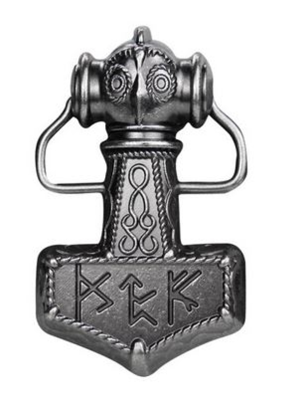 Gürtelschnalle - Thor Hammer - silber