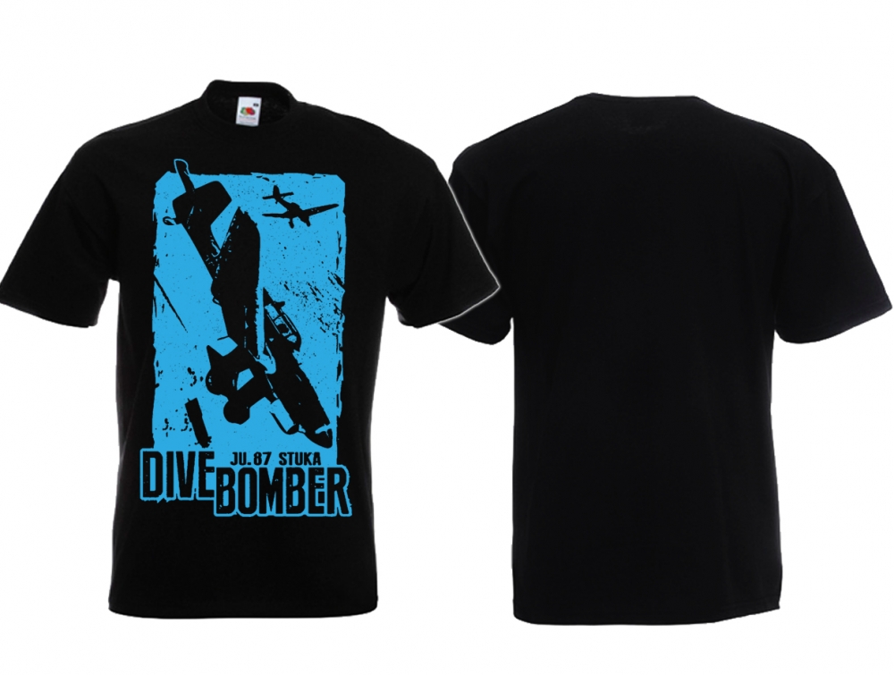 Frauen T-Shirt - Dive Bomber - Ju 87 Stuka - schwarz/hellblau