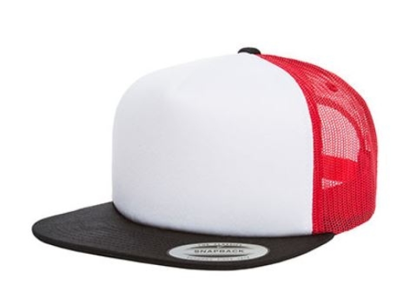 Cap - 3-Tone - schwarz/weiß/rot - Trucker Cap