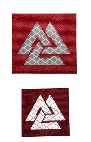 Aufnäher Reflektor - Valknut - rot