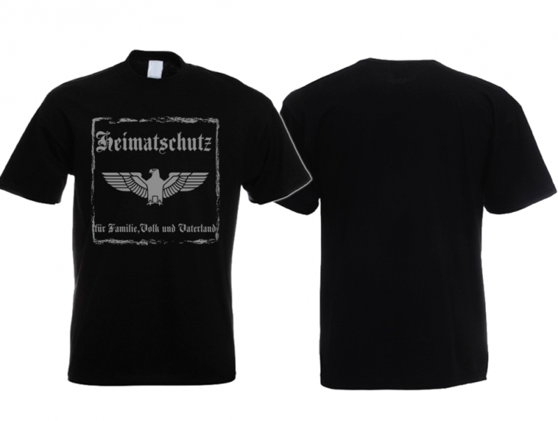 Frauen T-Shirt - Heimatschutz für Familie Volk und Vaterland - schwarz/silber