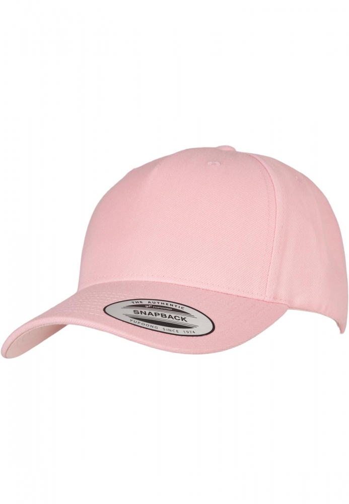 Flexfit Cap - YP Classics 5-Panel Premium Curved Visor Snapback Cap - prism pink