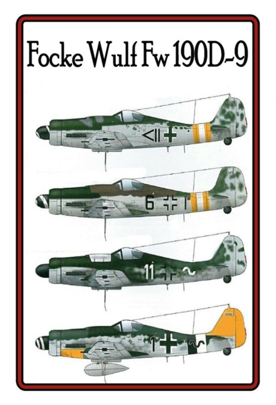 Holzschild - 20x30cm - Focke Wulf FW 190D-9