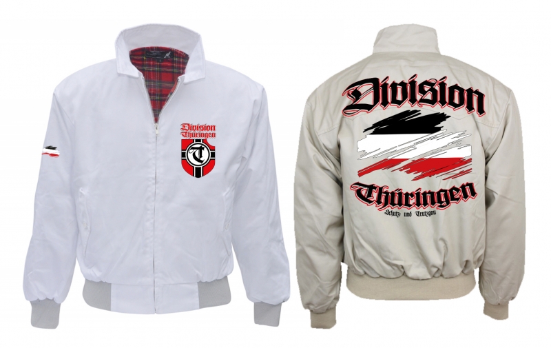 Harrington Jacke - bedruckt - weiß - Division Thüringen