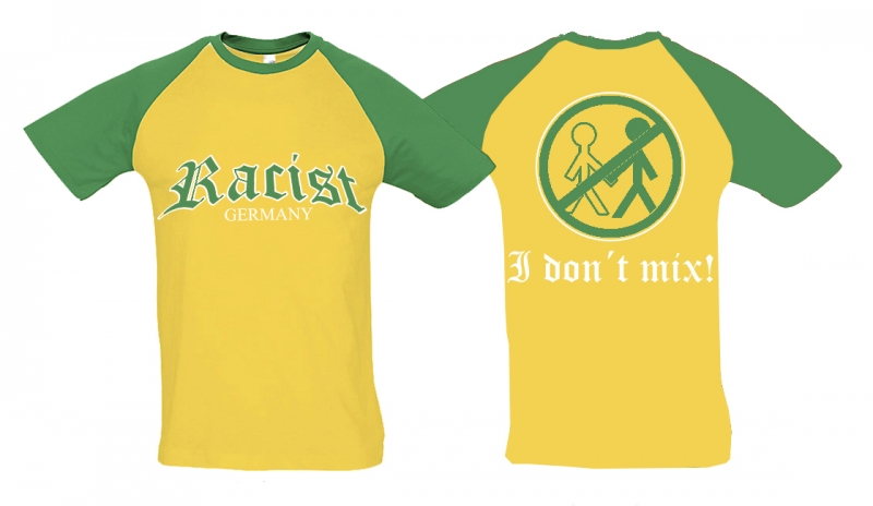 Raglan T-Shirt - Racist - Germany - Gold/KellyGreen