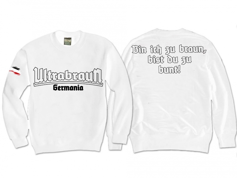 Pullover - Ultrabraun - Germania - weiß