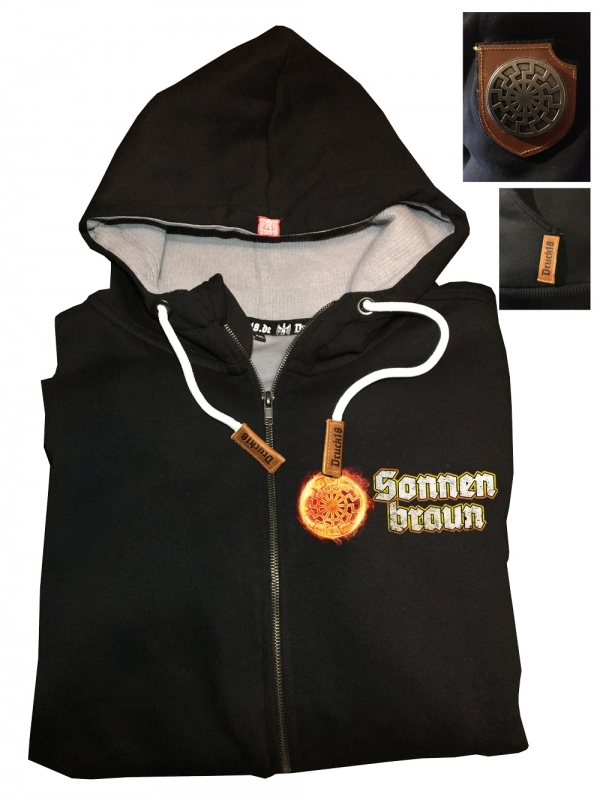 Druck18 Premium - Kapuzenjacke - Sonnenbraun - schwarz