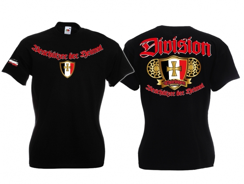 Frauen T-Shirt - Division Thüringen - Beschützer der Heimat - schwarz - Rundhals