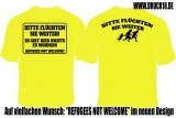 Frauen T-Shirt - Refugees not Welcome Teil 3 gelb