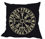 Kissen - Aryan Warrior - Vegvisir - schwarz/beige