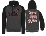 Baseball - Hoodie - Ungeimpft - Steckt euch eure Impfung in den Arsch - Charcoal/JetBlack