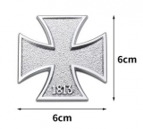 Autoaufkleber - 3D - Eisernes Kreuz - silber